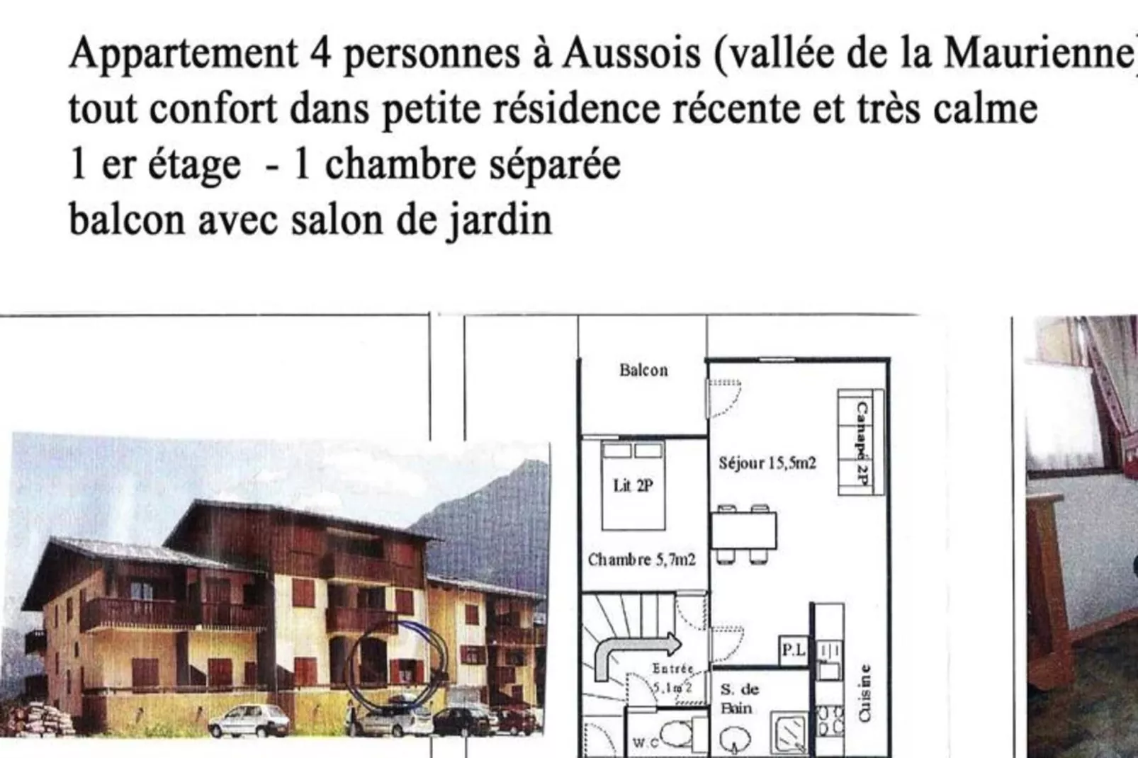 Appartement 2 pièces 4 pers au centre de la station-Plattegrond