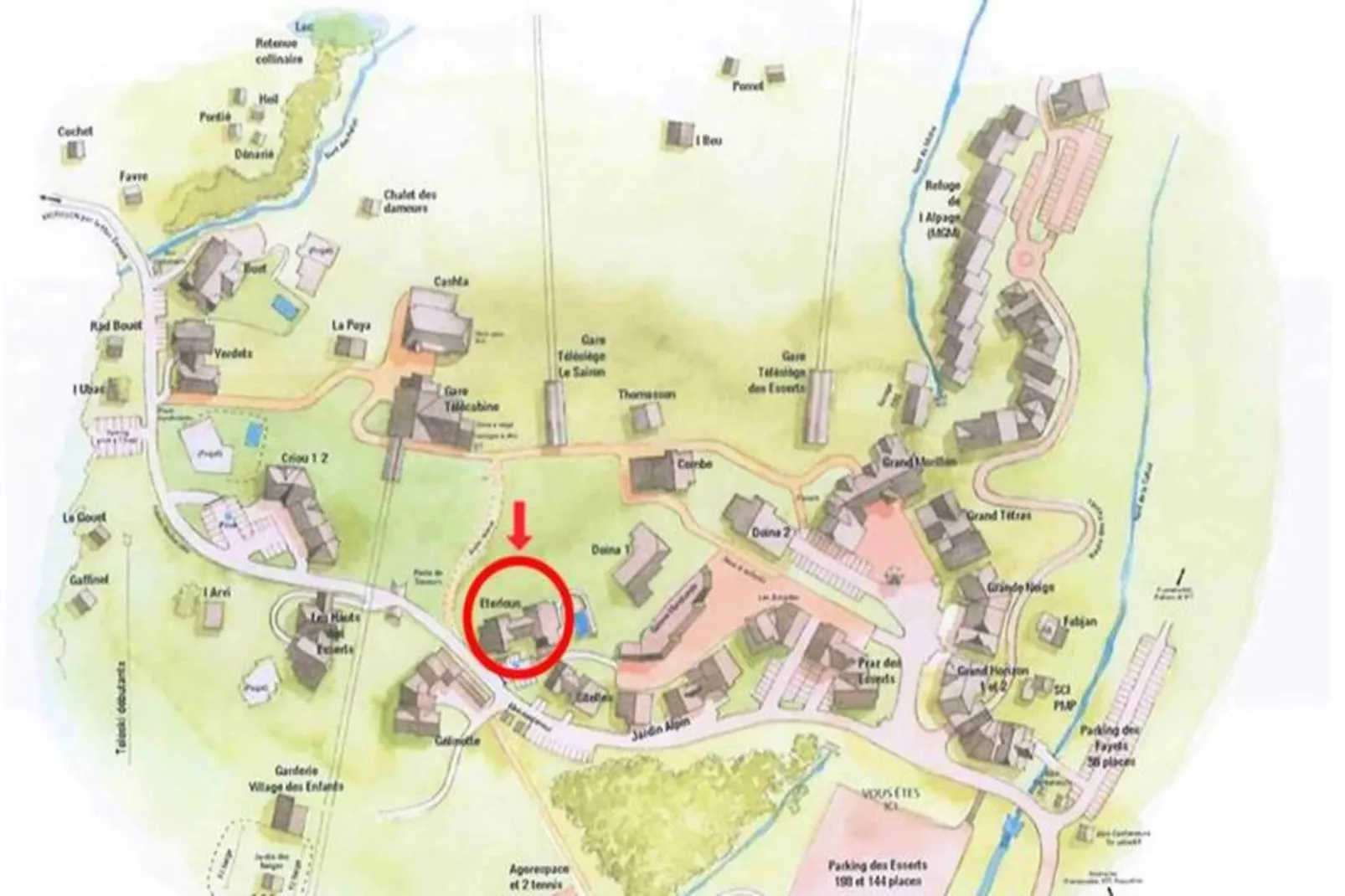 Résidence Jardin Alpin Bat B-Woonkamer