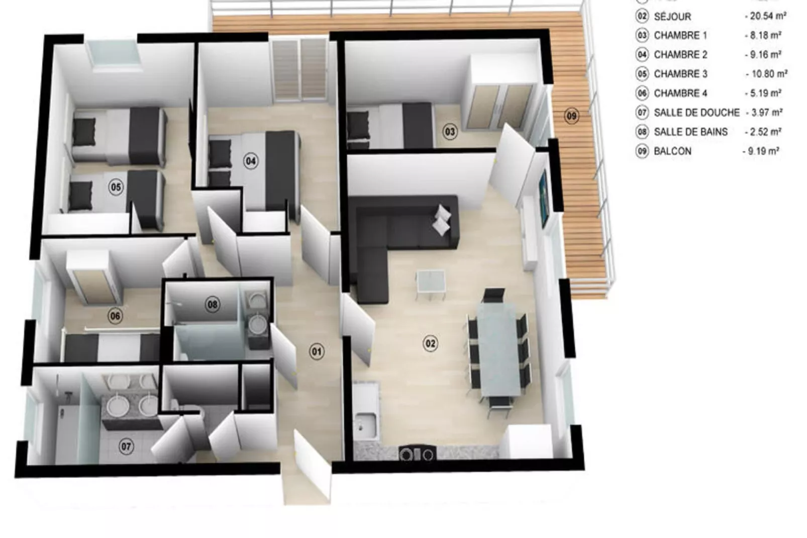 Appartements à La Clusaz-Terrasbalkon