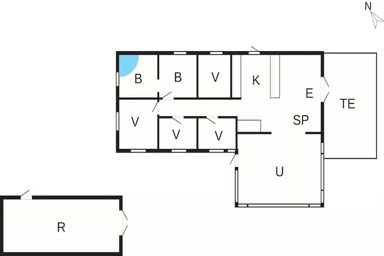 Afgelegen Lagune Toevluchtsoord in Hou-By Traum-Plattegrond