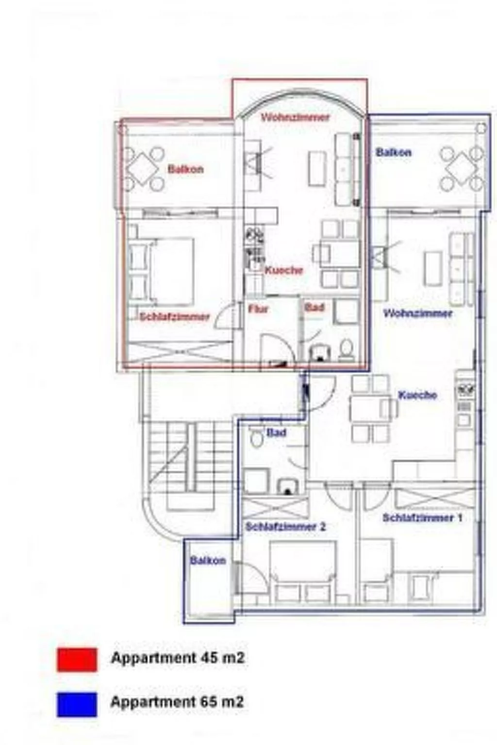 Appartement mit Blick auf das Wasser-Binnen