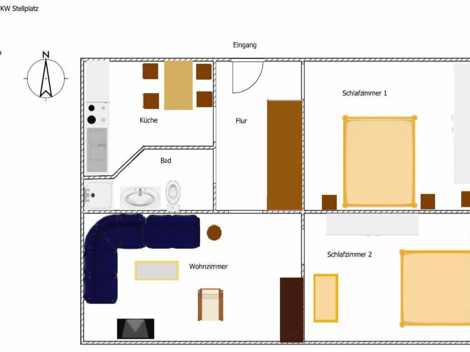 Appartement mit Garten, Grill und Terrasse