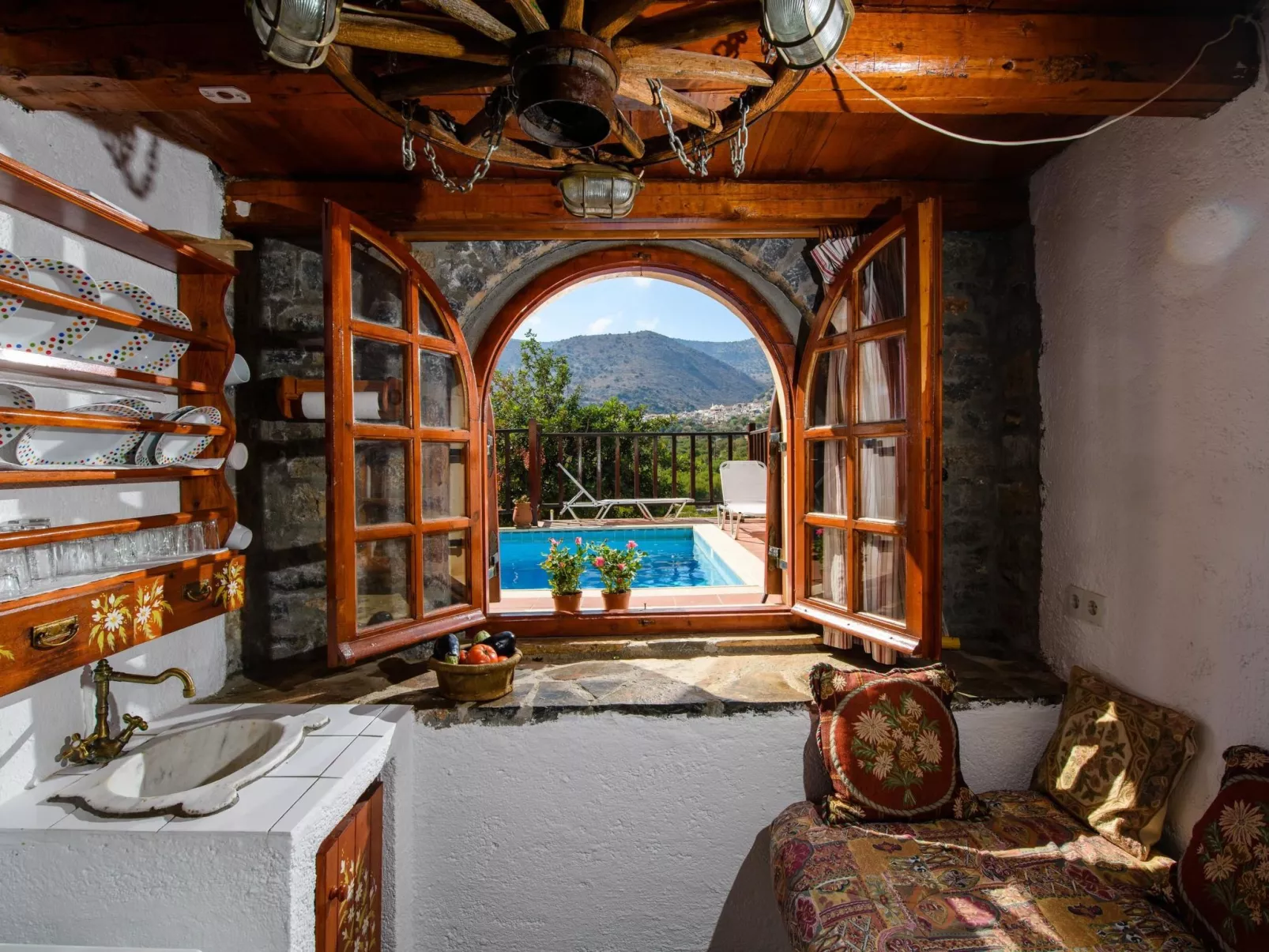 Steinhaus Erato Privater Pool Landschaftliche Kretische Ansichten