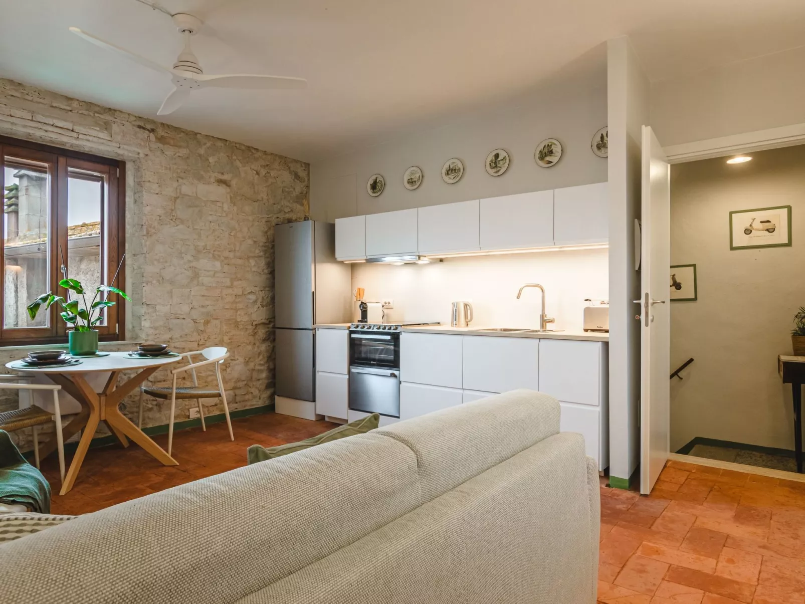 Mittelalterliche toskanische Unterkunft mit Aussicht und geräumigem Bad