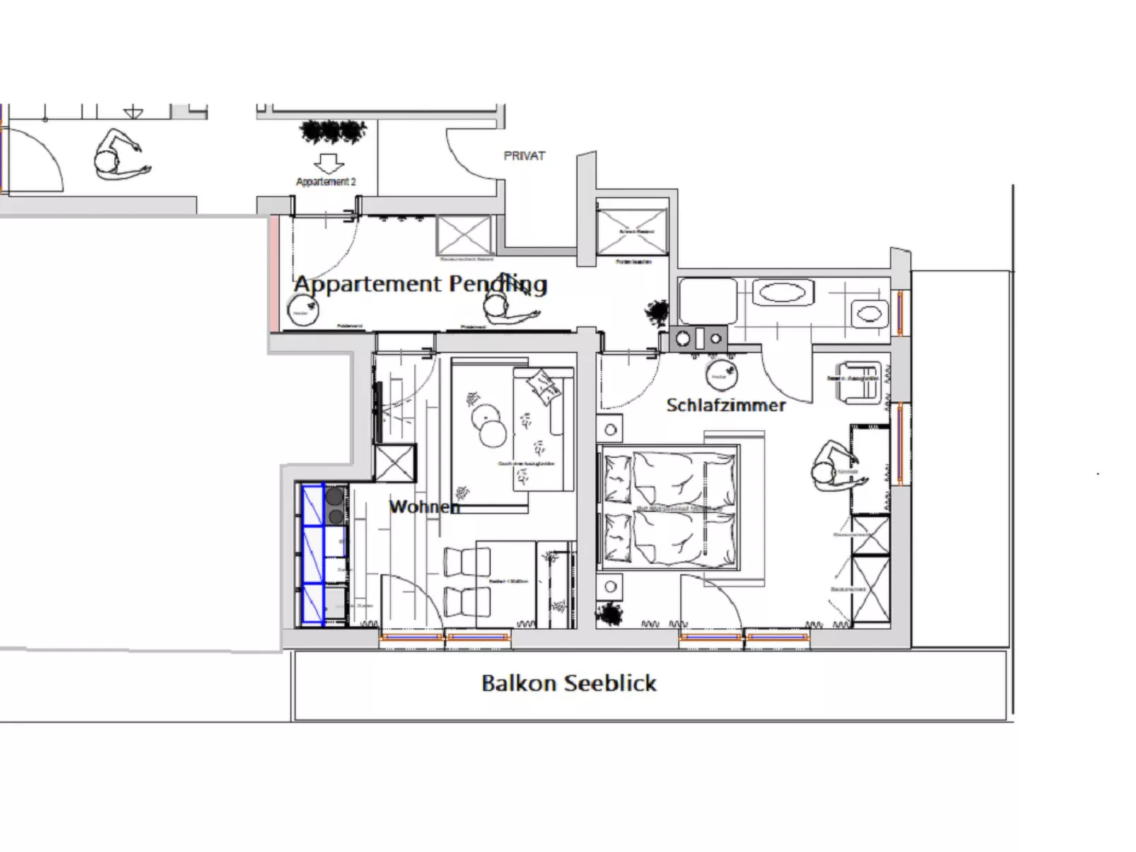 Appartement Ticklhof-Binnen