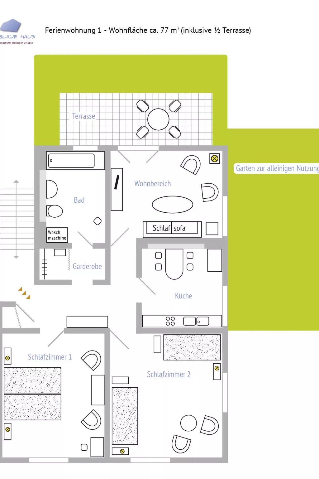  in Stadtrandlage mit guter Anbindung, sowie eigener Terrasse und Garten-Binnen