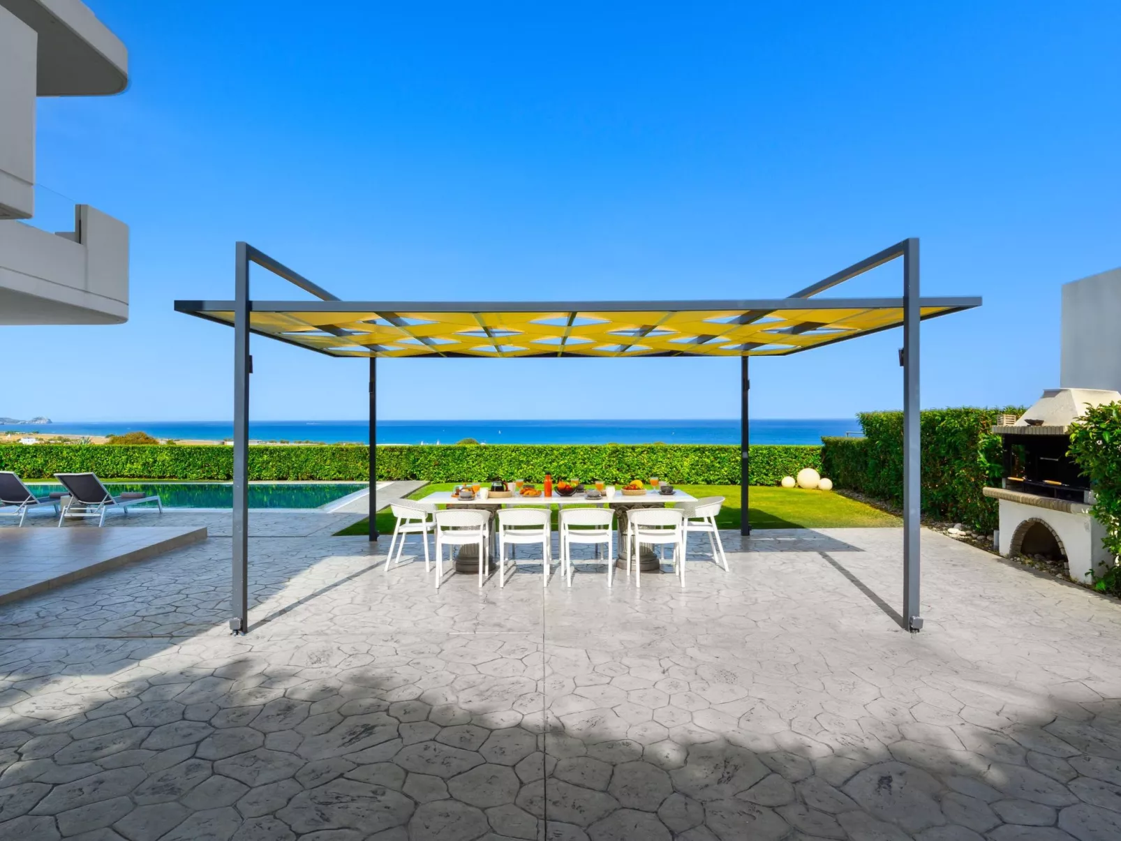 Moderne Villa mit Hügel- und Meerblick-Buiten