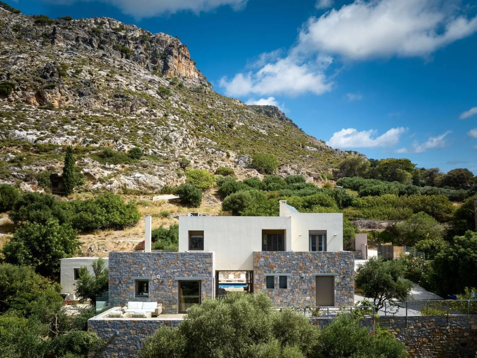 Villa Adagio mit Privatpool in Vrachasi, Kreta-Buiten