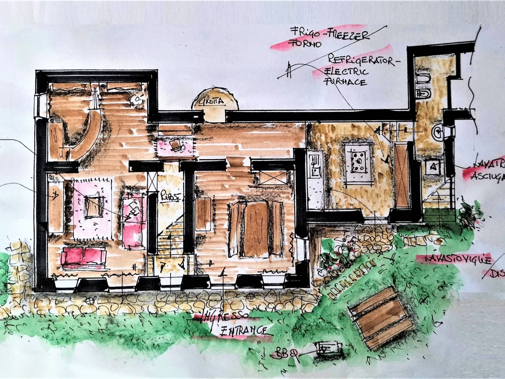 Charmantes Bauernhaus in Penna San Giovanni-Binnen