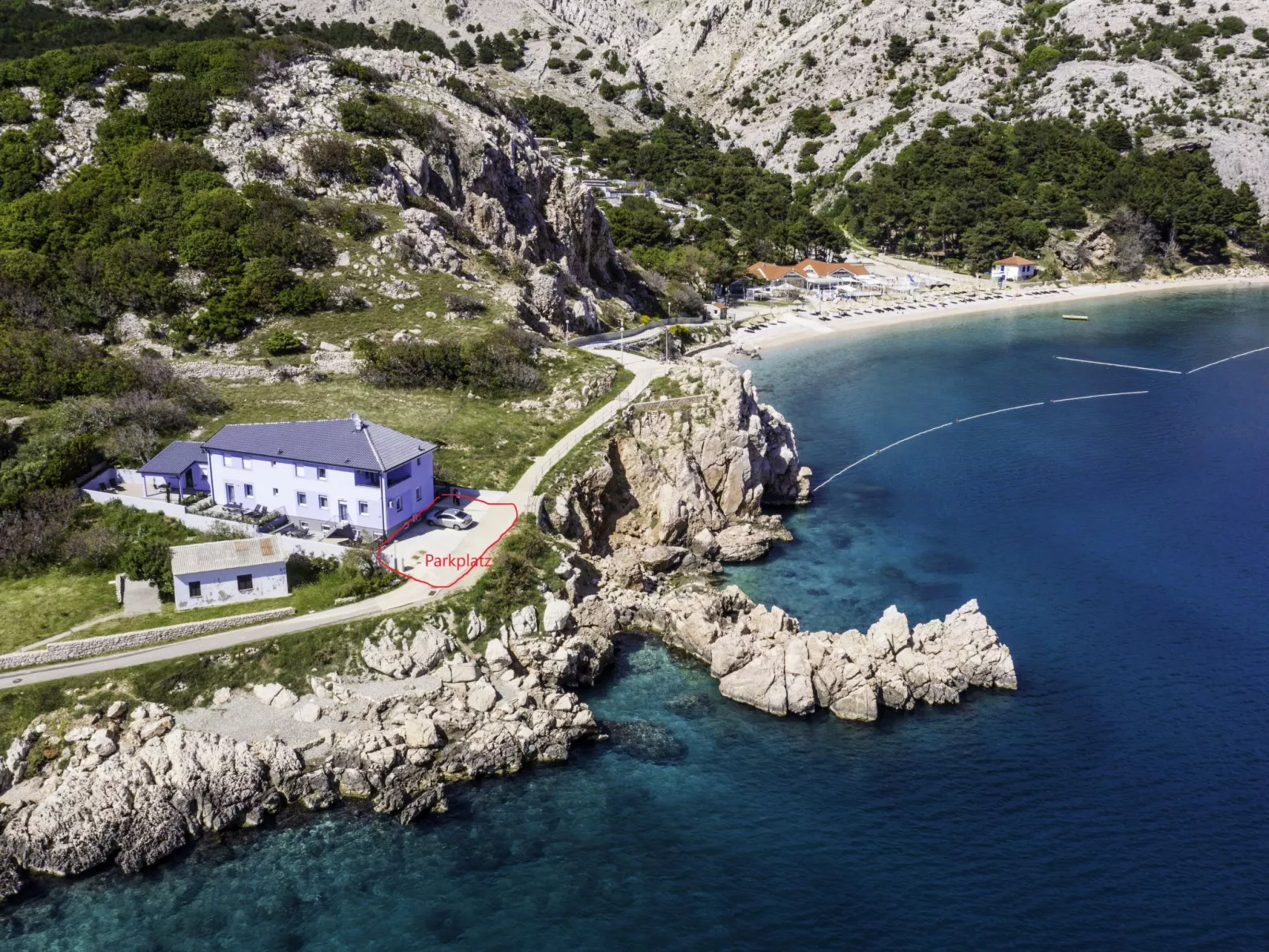 In Baška mit Eigenem Balkon-Binnen