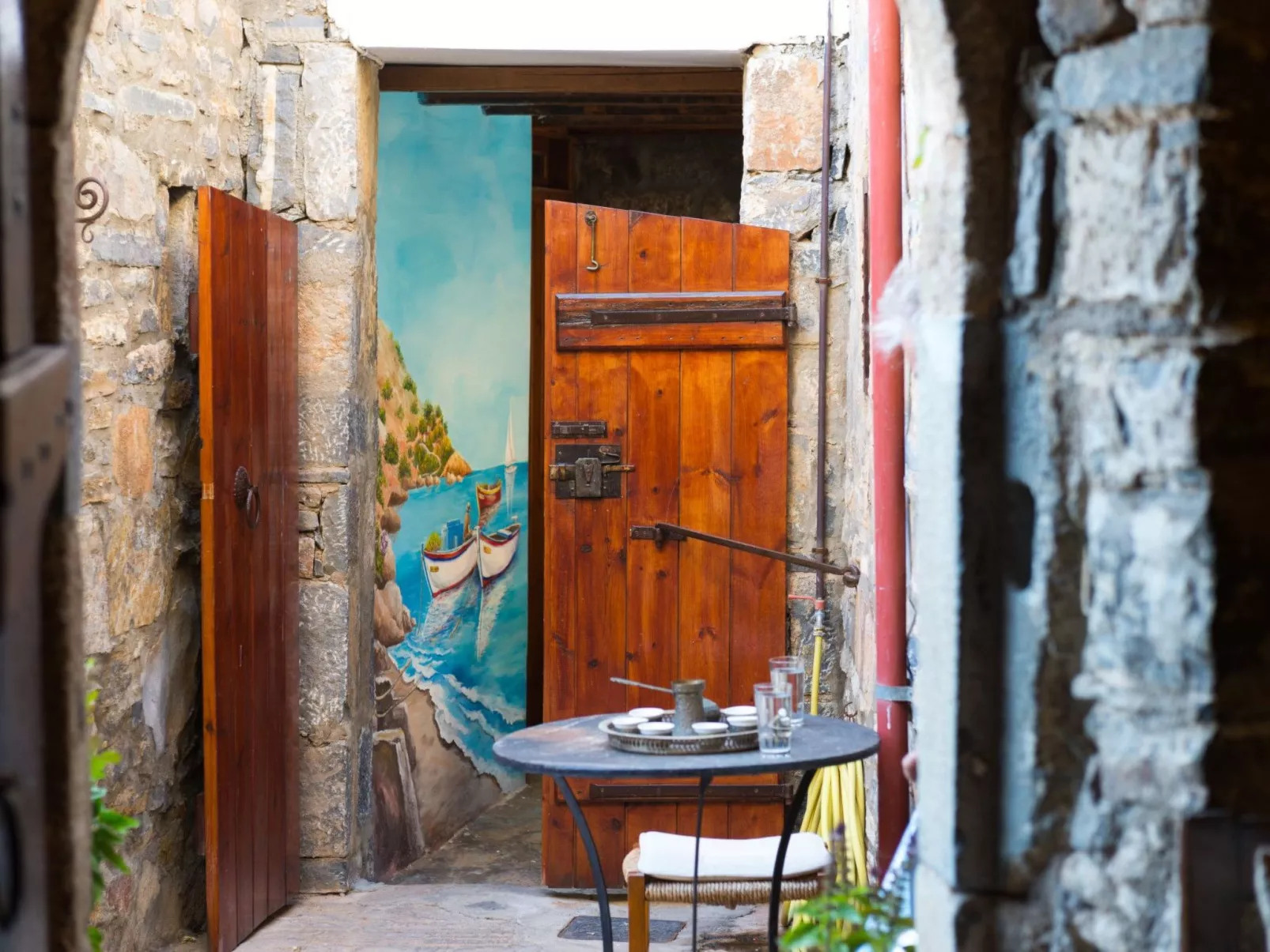 Authentisches Kreta Elounda Haus mit Meerblick Margarita-Binnen