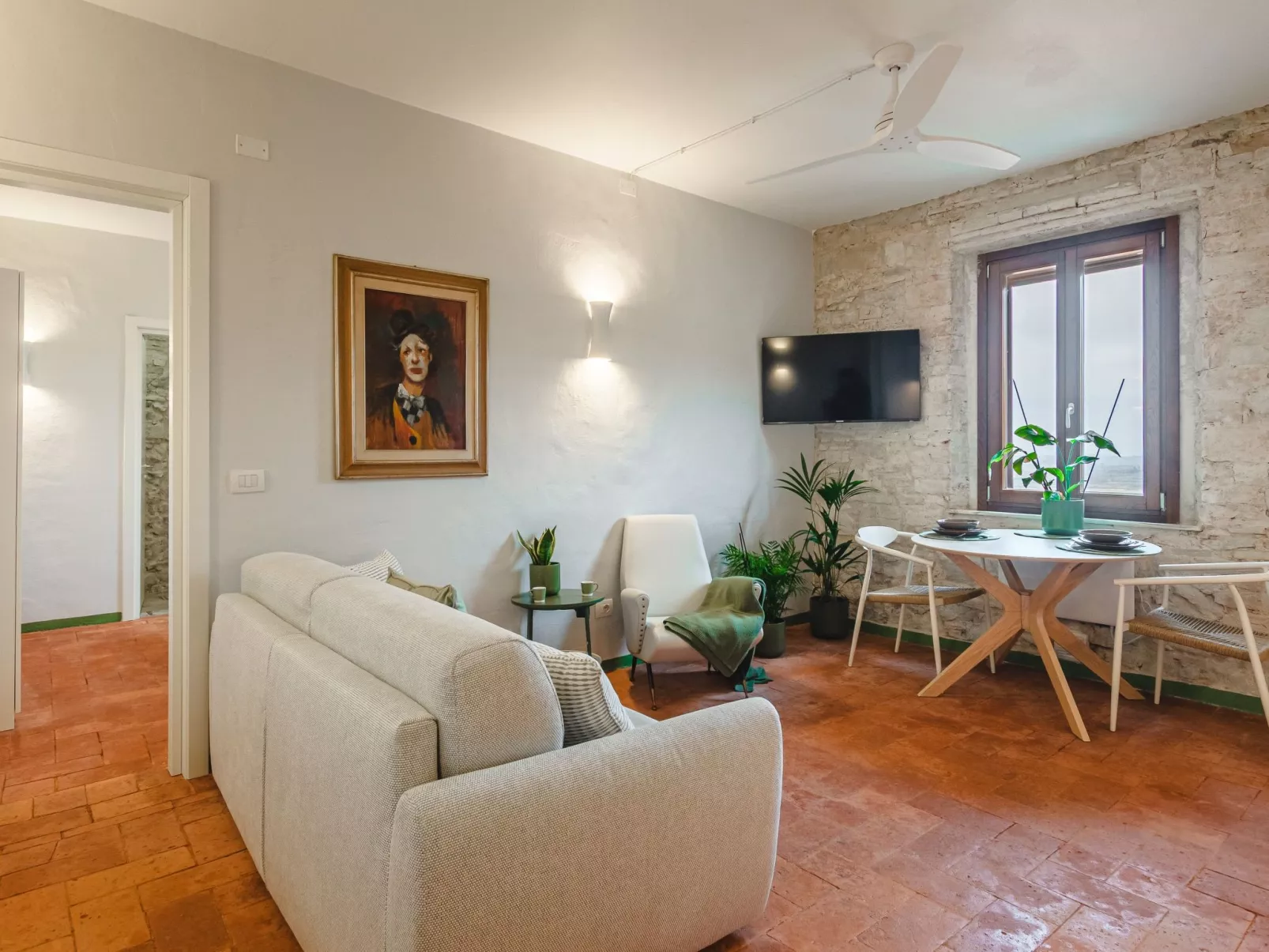 Mittelalterliche toskanische Unterkunft mit Aussicht und geräumigem Bad-Binnen