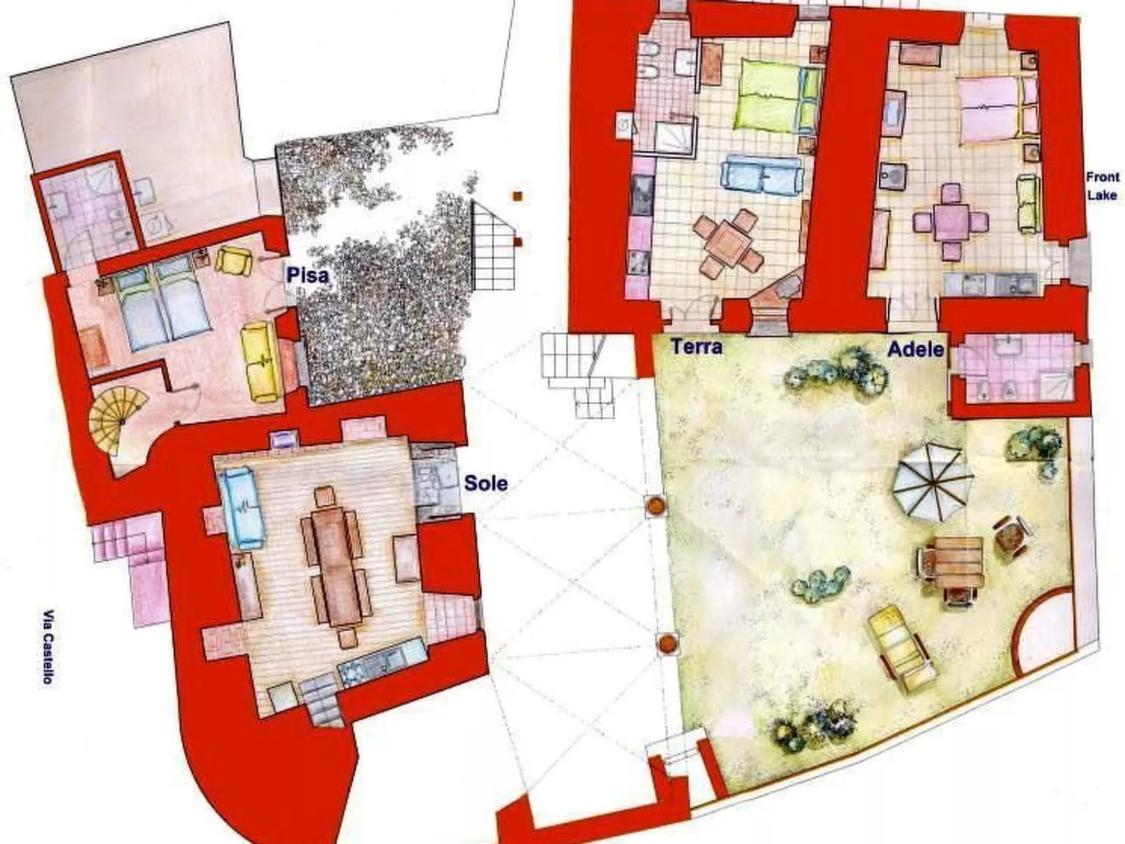 Wohnung in Riva Di Solto mit Kleinem Garten-Binnen