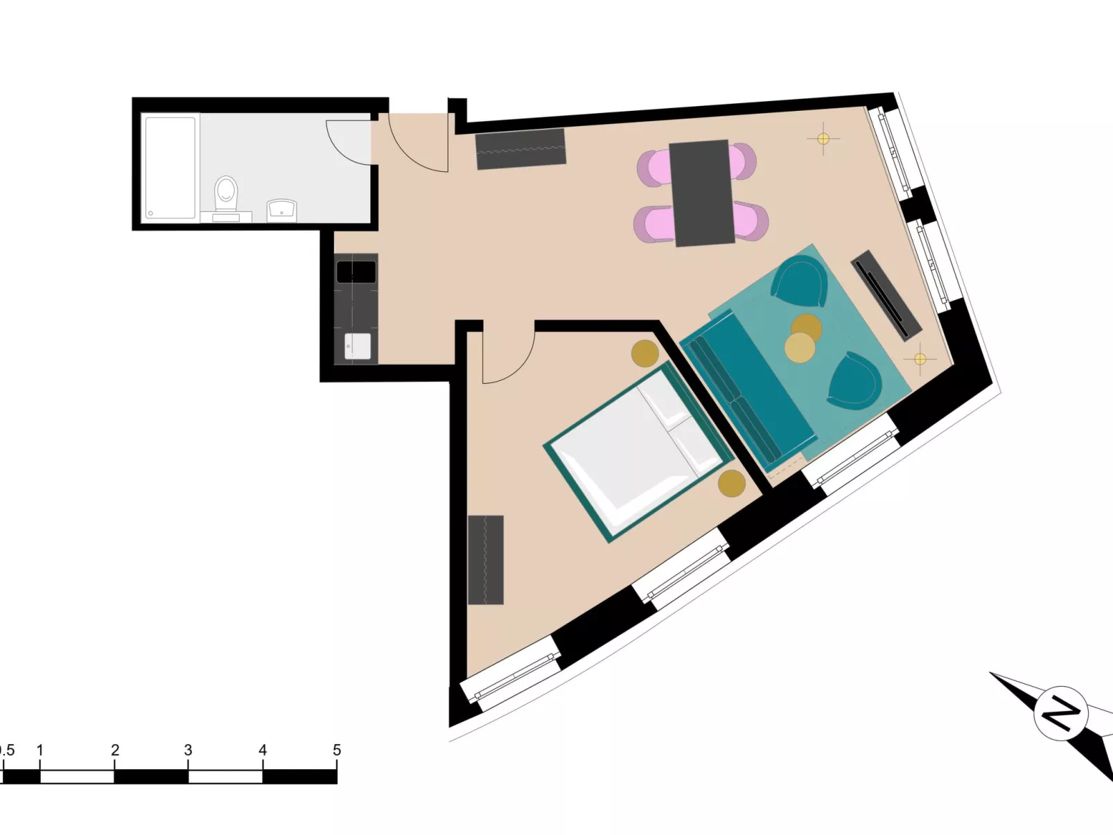 Bank House Apt.XL105-Binnen