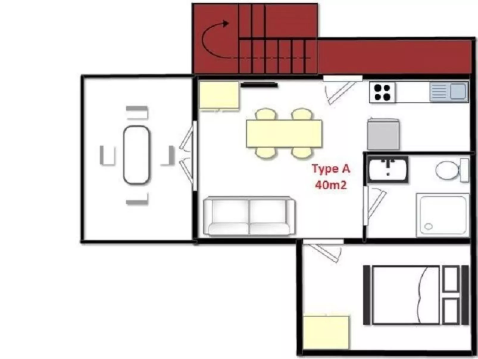 Große Wohnung in Klimno mit Möbliertem Balkon-Binnen