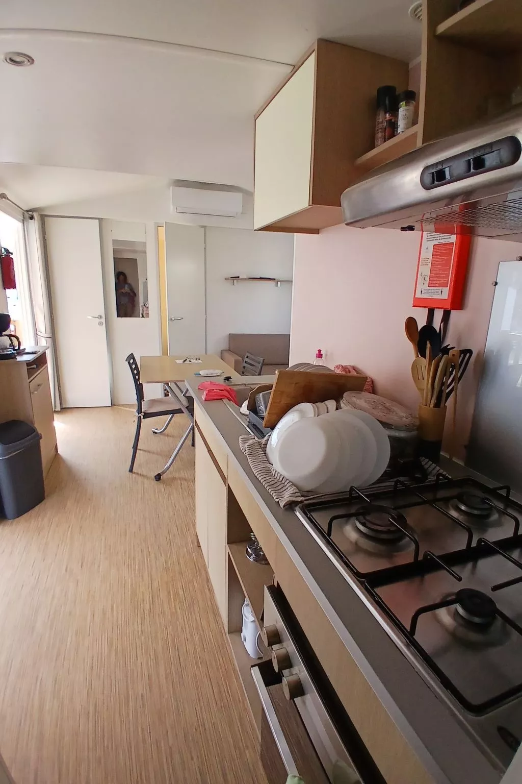 Mobilheim "Les Dunes" mit Blick auf das Wasser