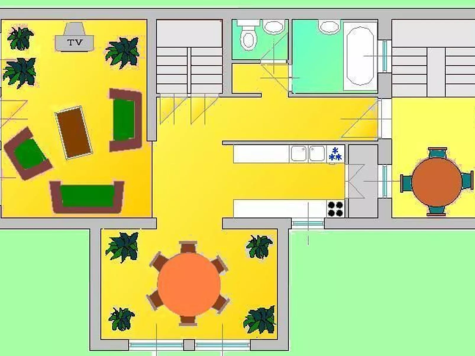 Wohnung mit Terrasse, Grill und Garten-Binnen