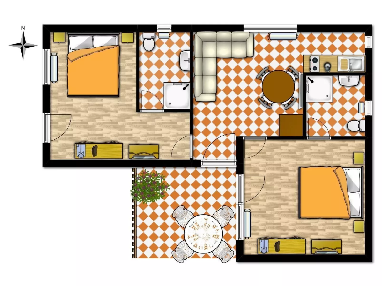 Stimmungsvolle Ferienwohnung mit großem Garten-Binnen
