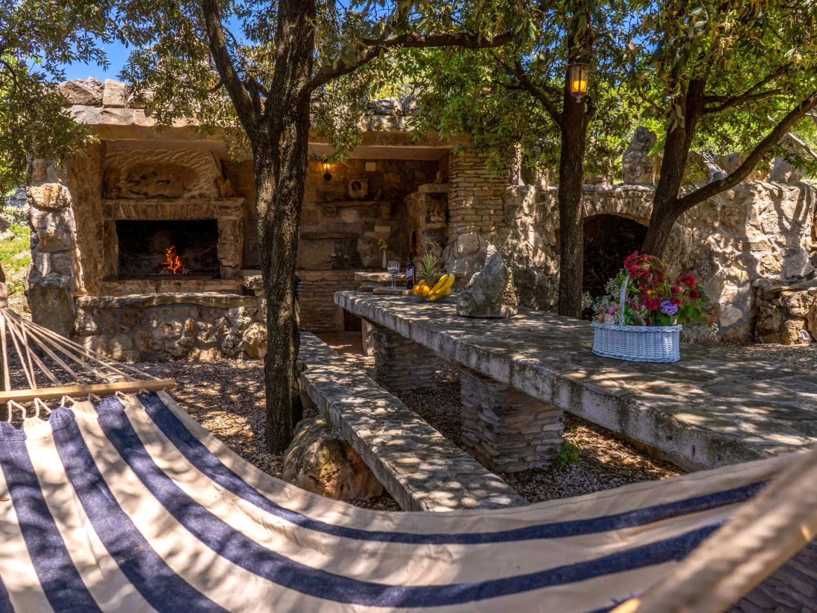 Ranch Visoka in Selca mit Panoramablick aufs Meer-Buiten