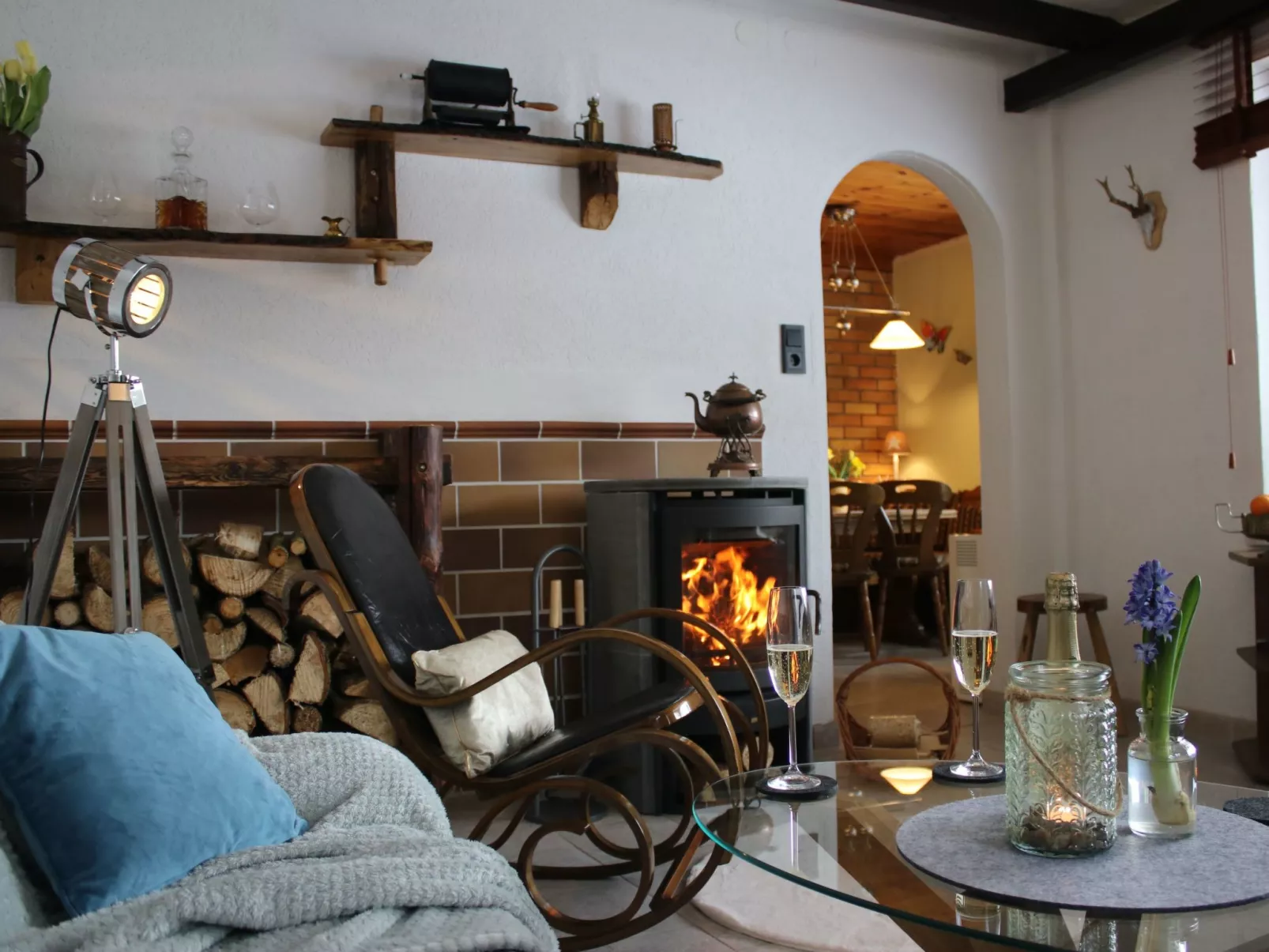 Am Wald gelegenes Ferienhaus "Wolf" mit Kamin-Binnen