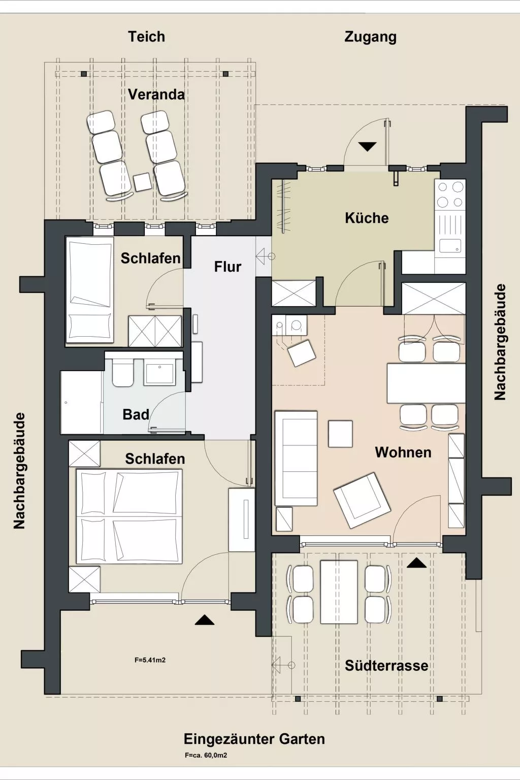 Mit Liebe ausgestattetes Haus im Naturpark-Binnen
