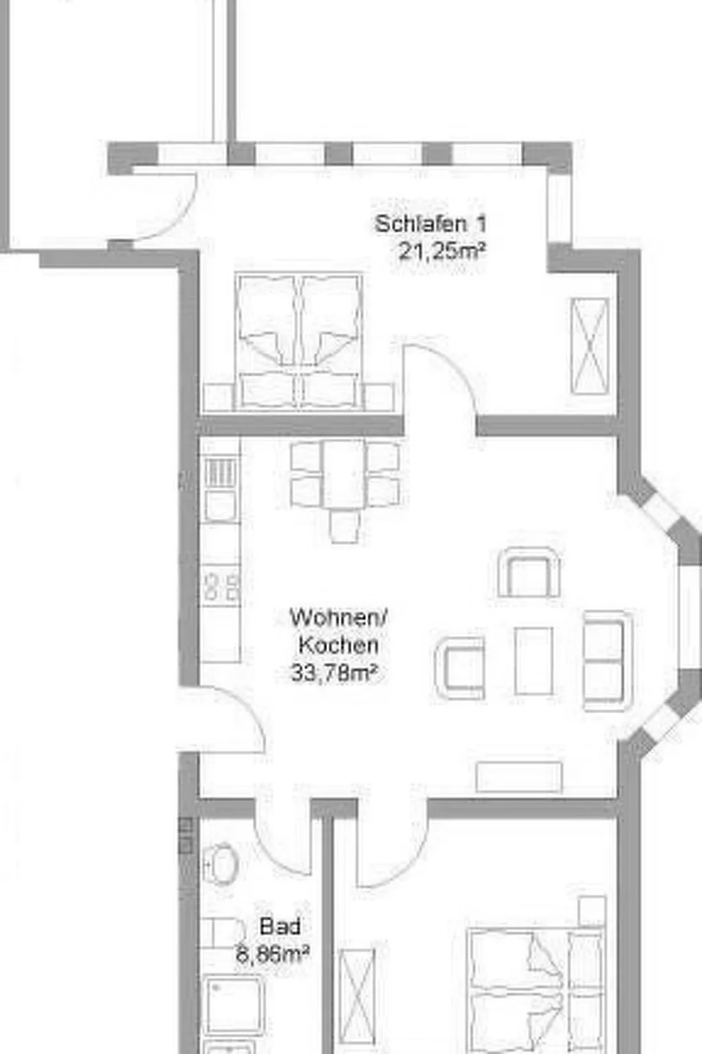 Wohnung in der ersten Etage des Herrenhauses-Binnen