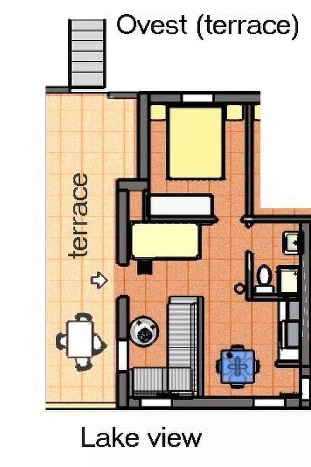 Wohnung mit Terrasse mit Blick auf den Gardasee-Binnen