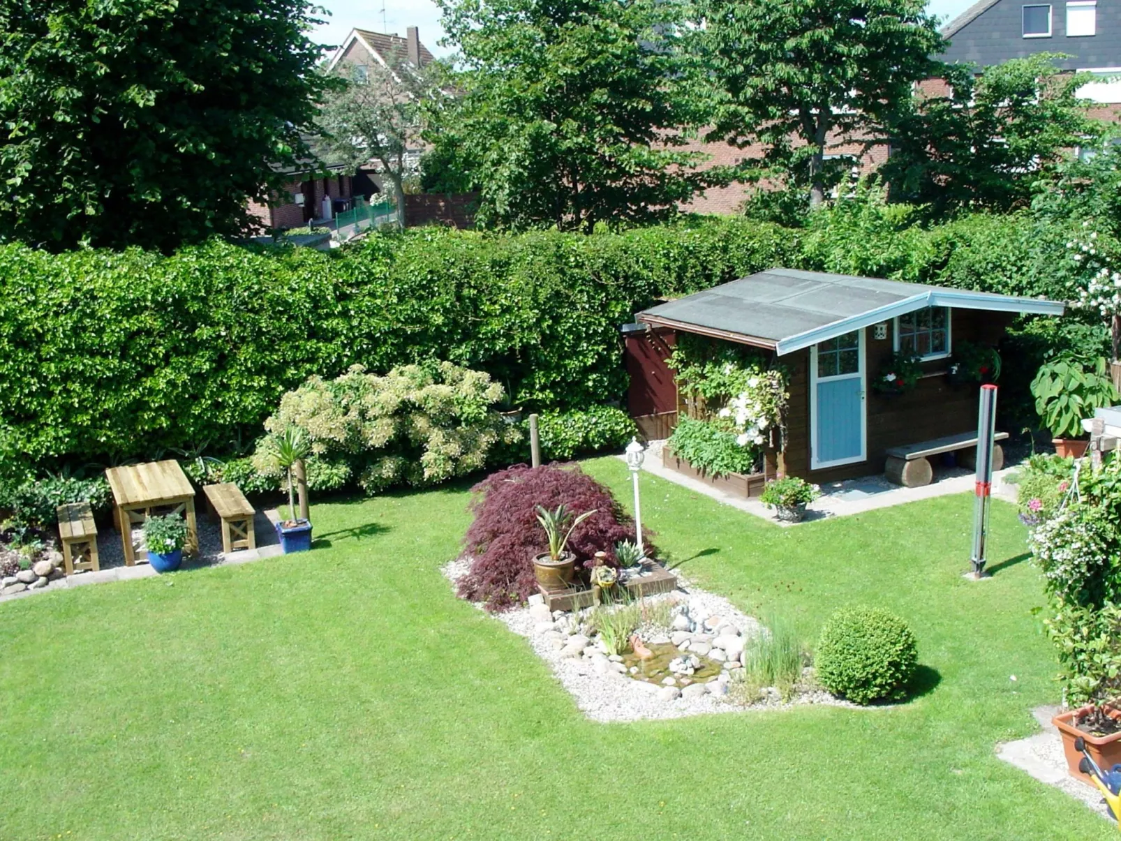 Wohnung in Neue Tiefe mit Terrasse, Garten und Grill-Buiten