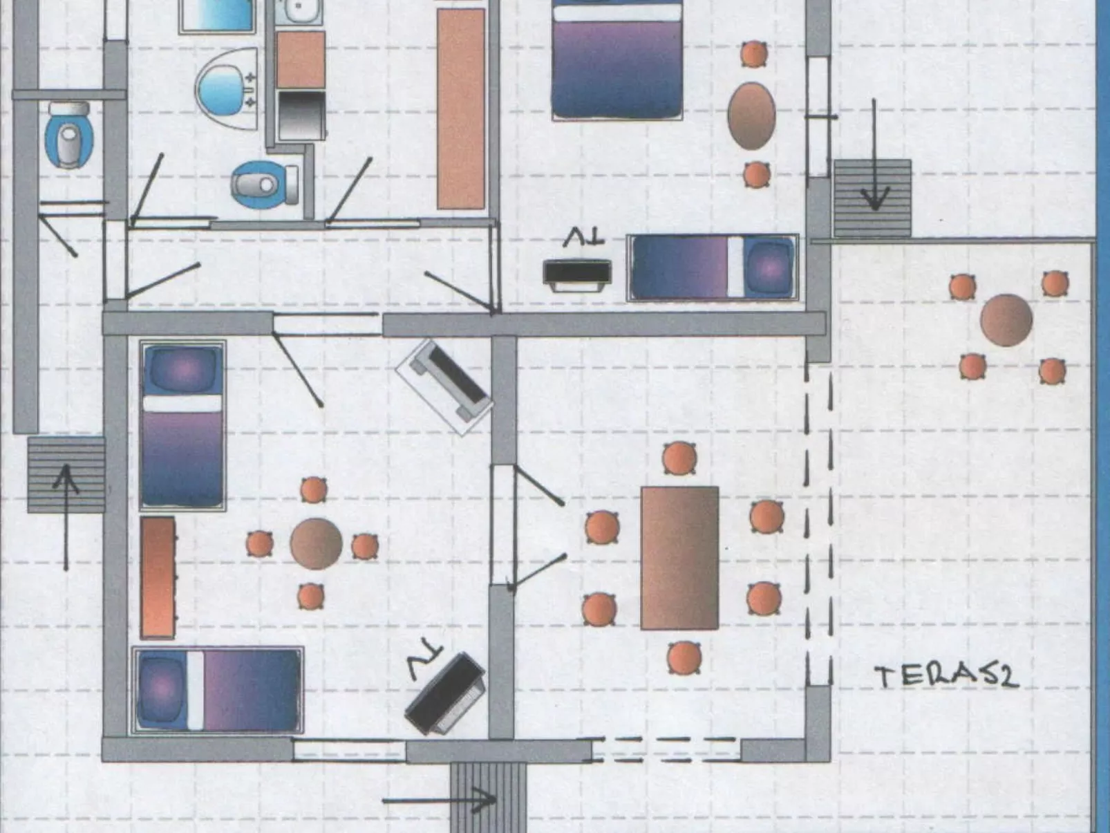 Appartement A in Strandnähe mit Terrasse und Grill - Binnen