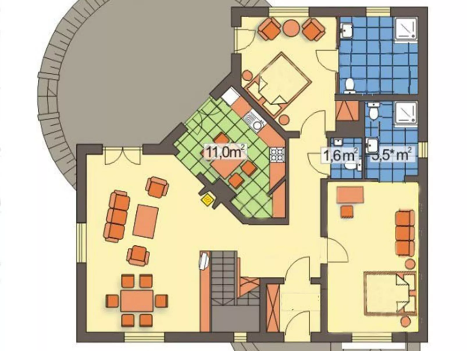 Haus mit fünf Schlafzimmern und Sauna-Binnen