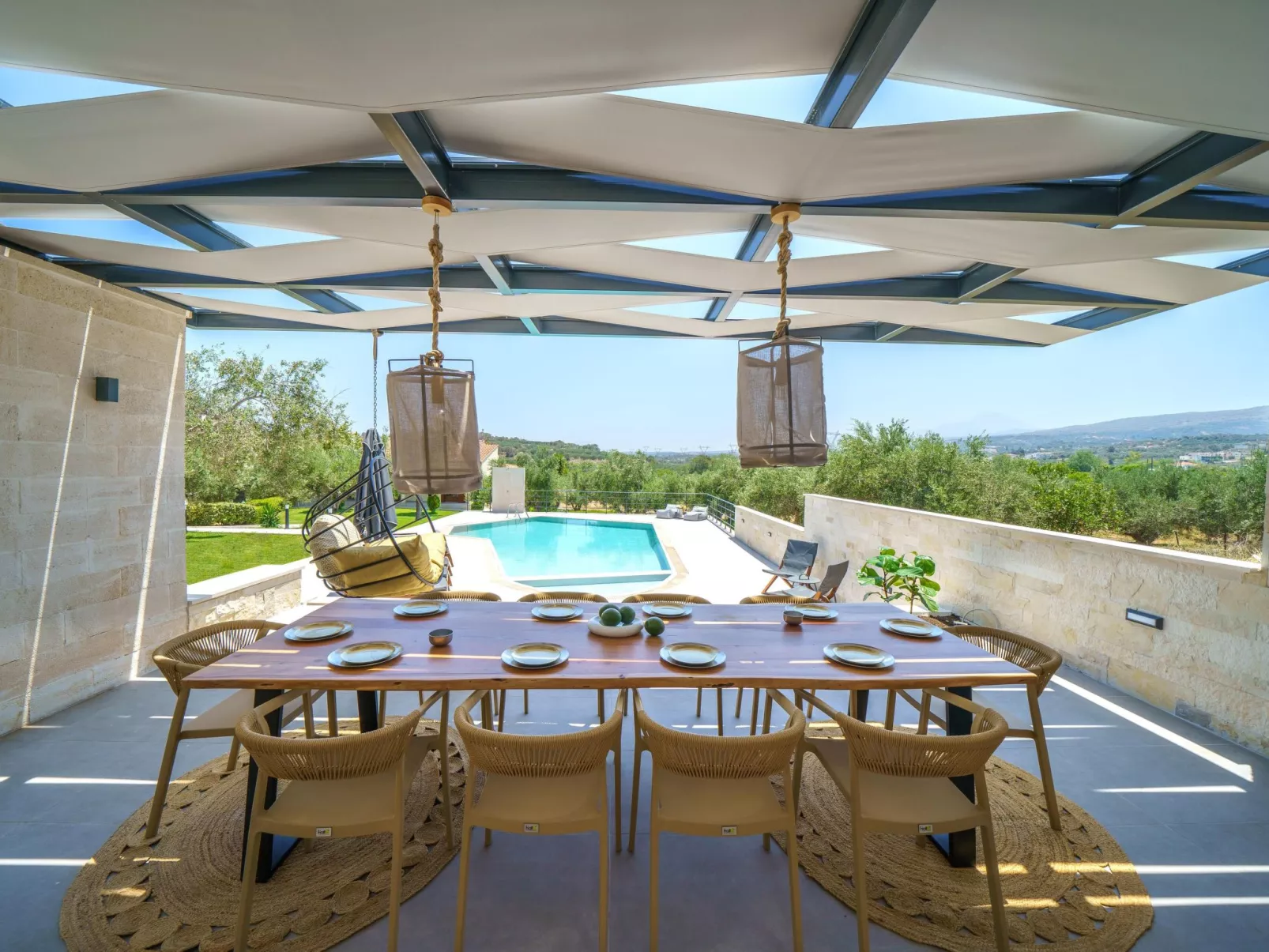 Großes Ferienhaus in Arkadi mit Großer Terrasse-Buiten