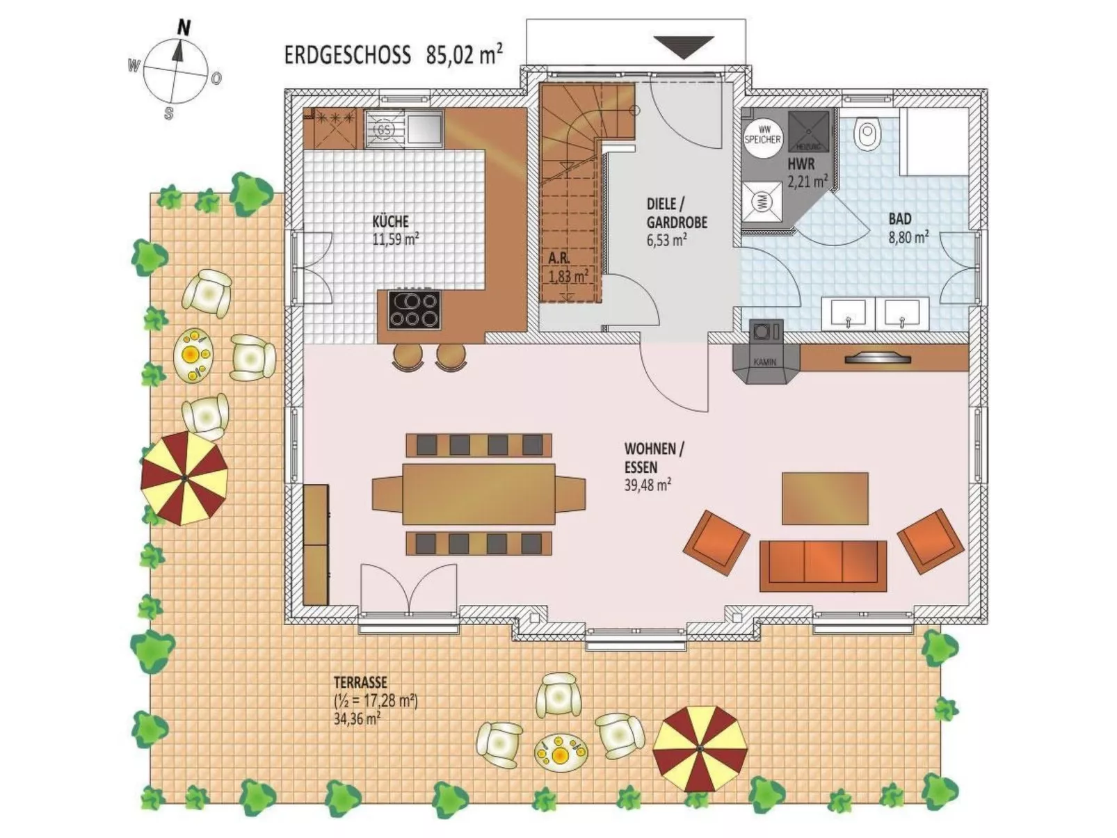 Mit Garten und Sauna-Binnen