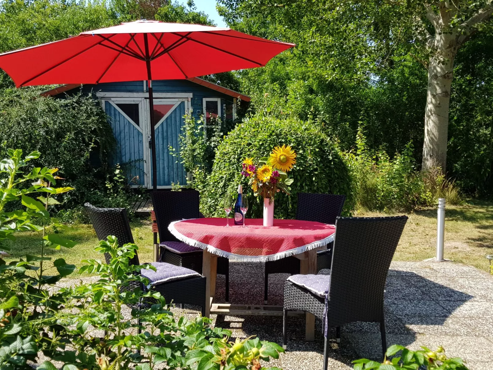 Idyllisches Reetdachhaus mit großem Garten-Image-tags.info