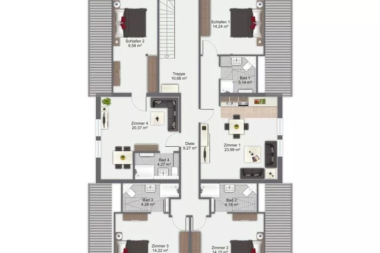 Kleine Freiheit ganzes Haus 15 P-Plattegrond