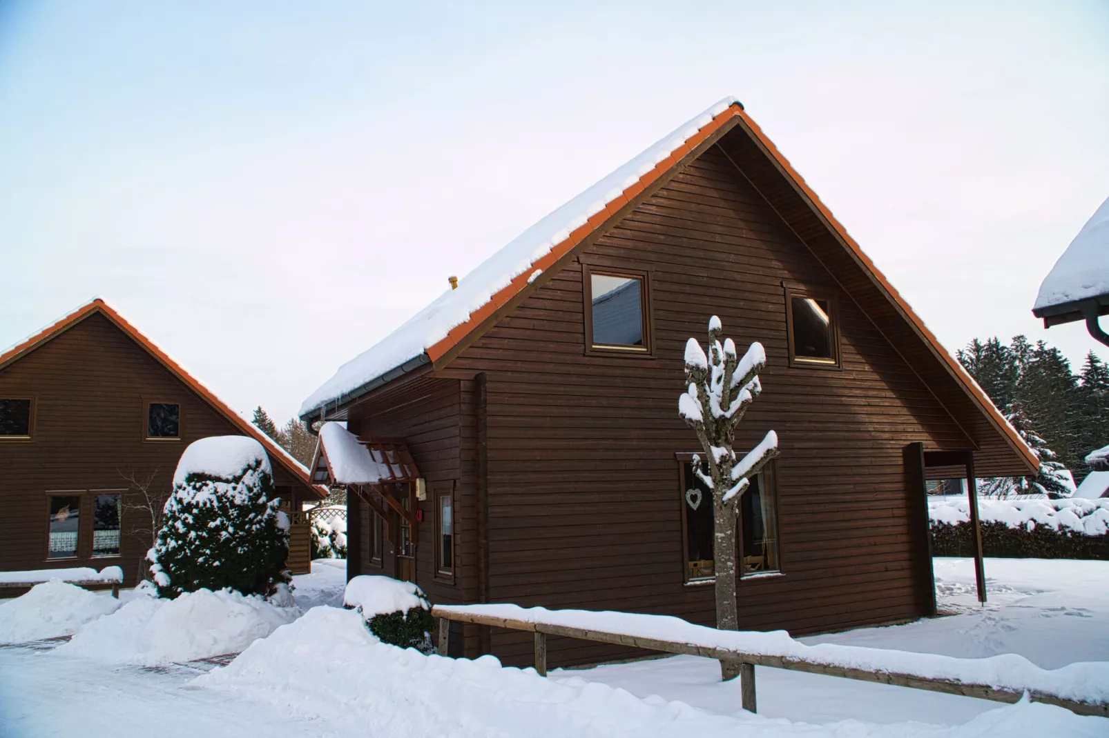 Ferienhaus in Hasselfelde - Haus 46 Blauvogel-Exterieur winter