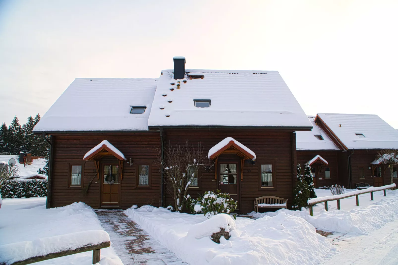 Ferienhaus in Hasselfelde - Haus 48 Blauvogel-Exterieur winter