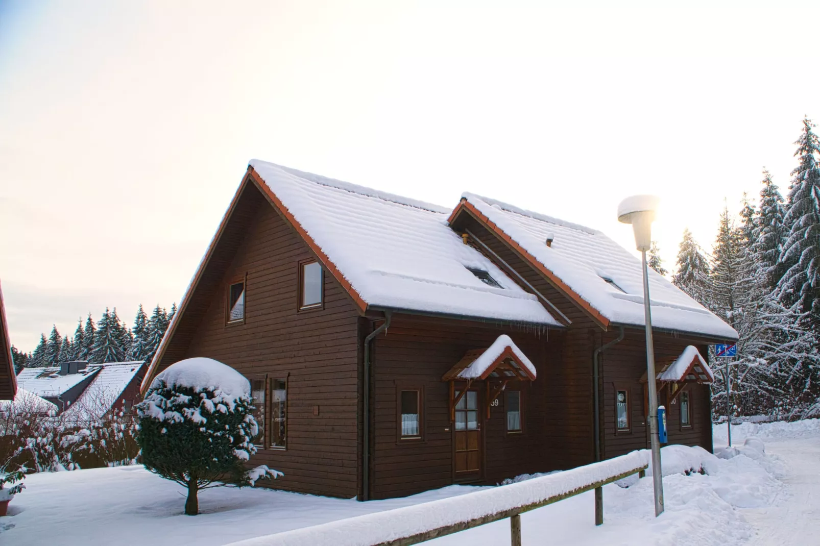 Ferienhaus in Hasselfelde - Haus 59 Blauvogel-Exterieur winter