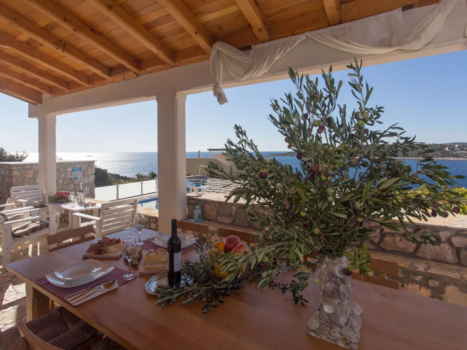 In Sevid mit Gemeinsamer Terrasse und Meerblick-Buiten