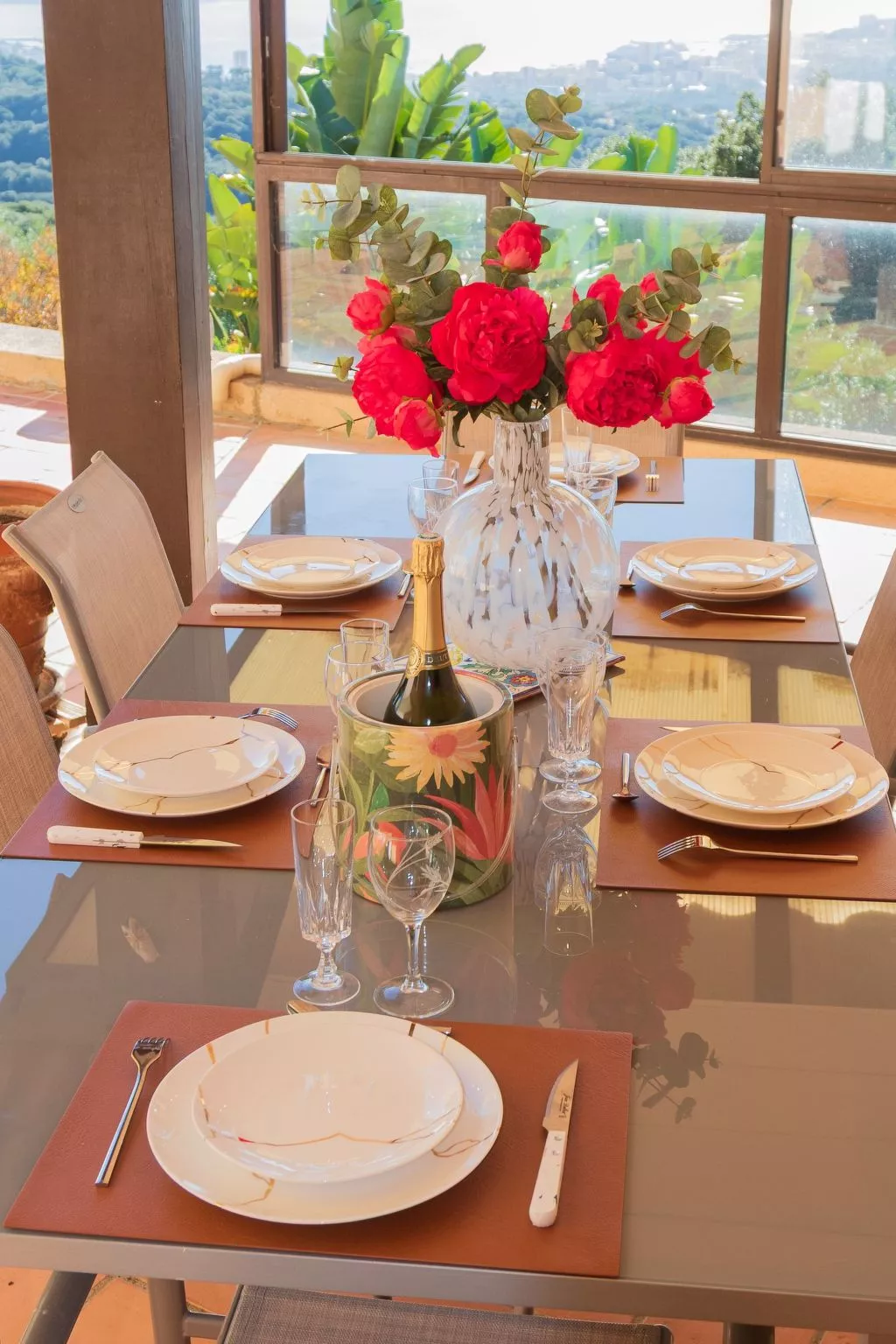 Apartment Terrasse Panoramablick auf den Golf-Buiten