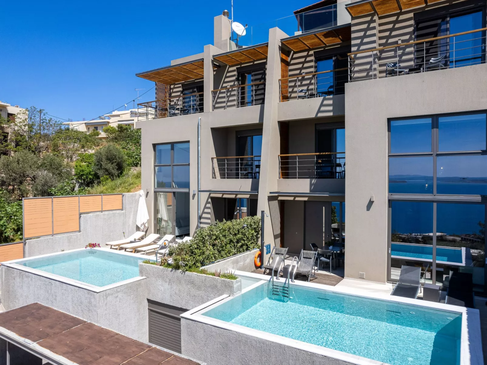 Omnia Villa 1-''Beheizter'' Pool und atemberaubender Meerblick-Buiten