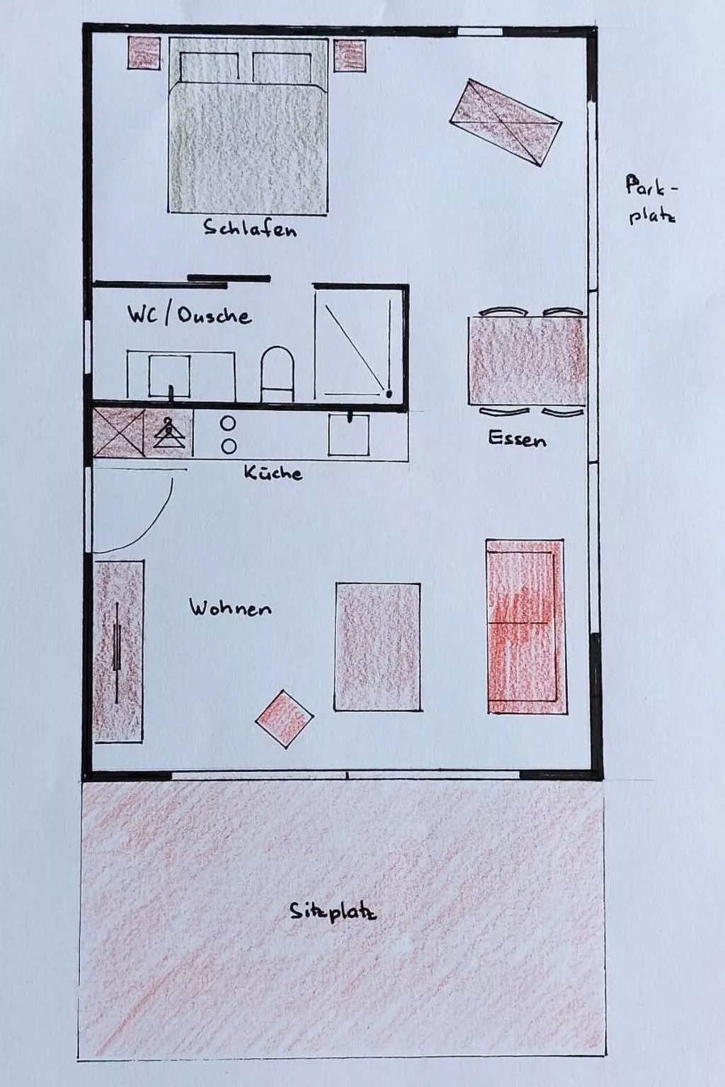 Gartenbungalow  2 - 3 Personen-Binnen