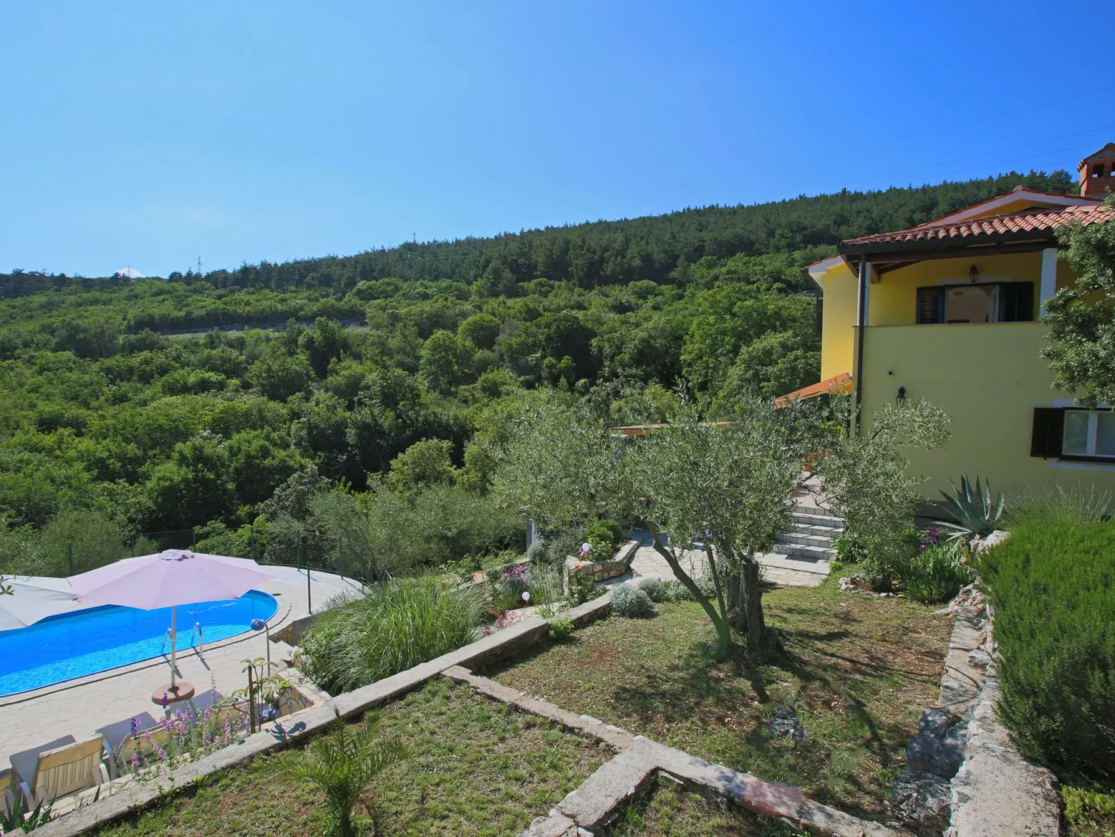 Mit eigenem Pool und schönem Meerblick-Buiten