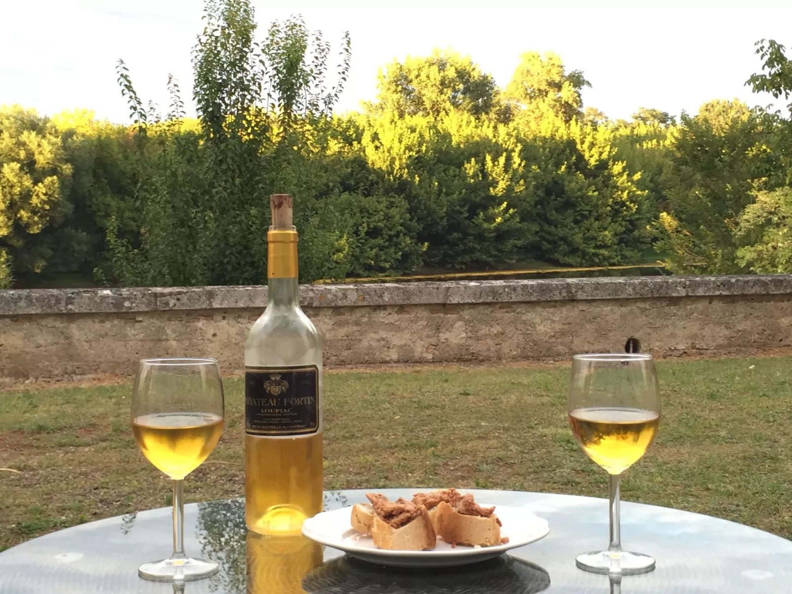 Schloss mit Überlaufpool an der Dordogne-Buiten
