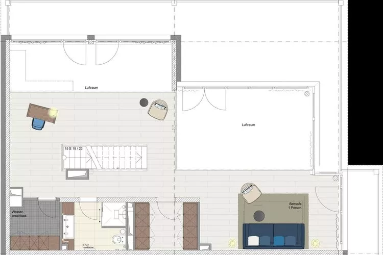 Apartments im MAREMÜRITZ Yachthafen Resort & Spa / Mare Grand Maisonette Suite 3 Personen-Plattegrond