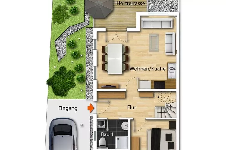 DHH Strandhaus links 4 P-Plattegrond