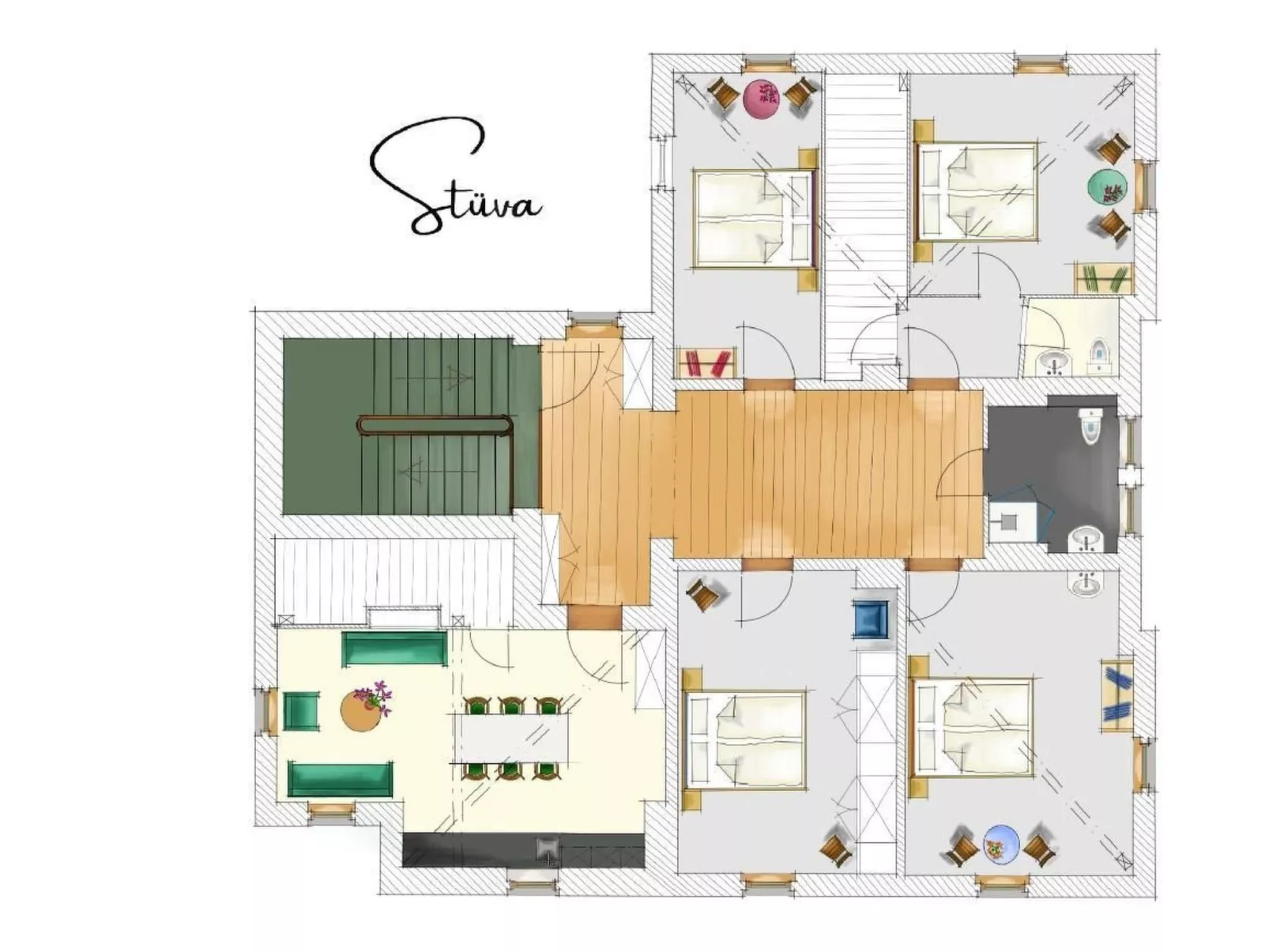 Villa Fried, Stüva-Binnen