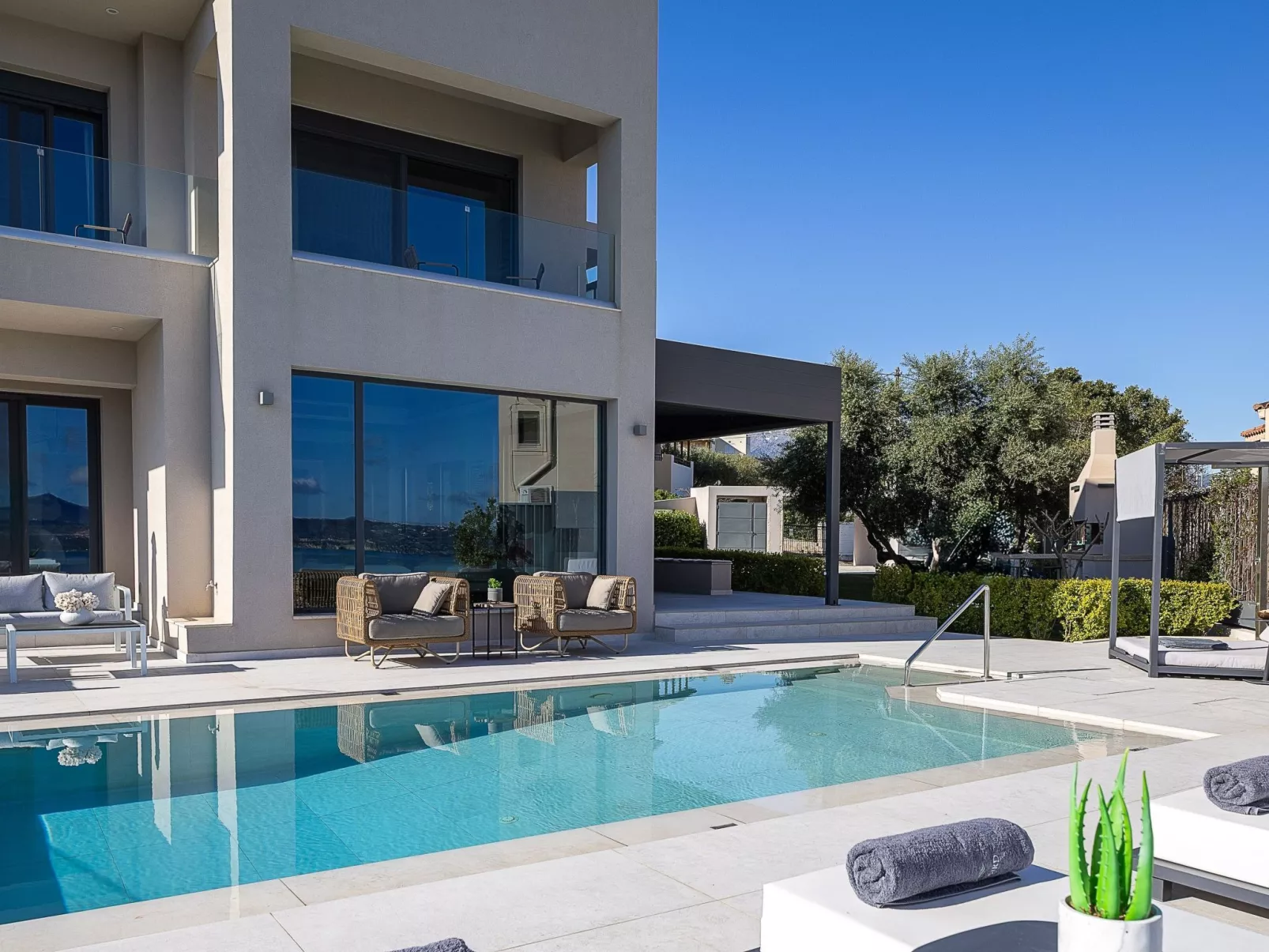 Kalyves Royal Villa-''Gratis''beheizter Pool, Fitnessraum, Meerblick-Binnen