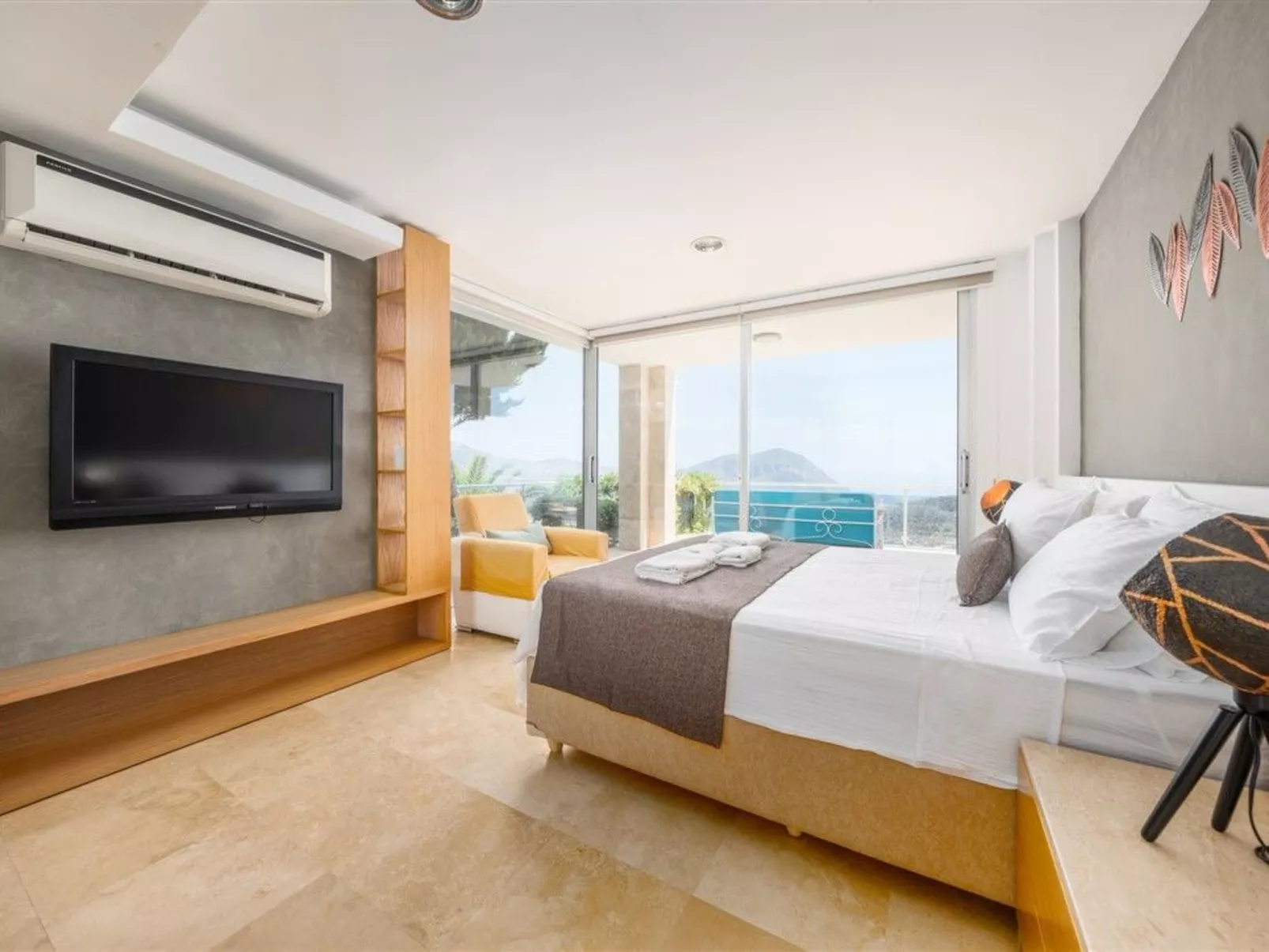 Villa Blueline mit Pool und Meerblick, im Zentrum-Binnen