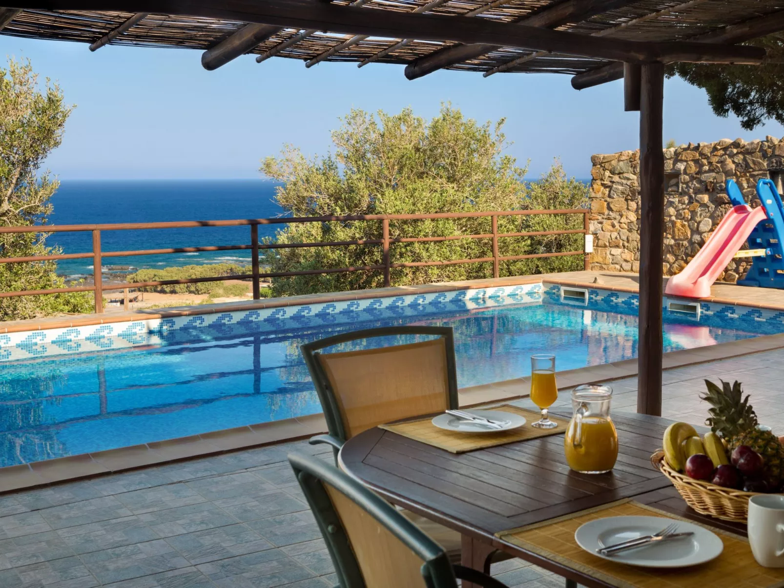 Traditionelle Villa mit Pool und Meerblick Elafonissi-Buiten