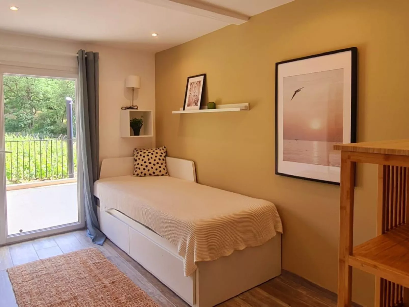 Gîte im Herzen der Weinberge, Terrasse mit atemberaubendem Blick auf das Meer, - Binnen